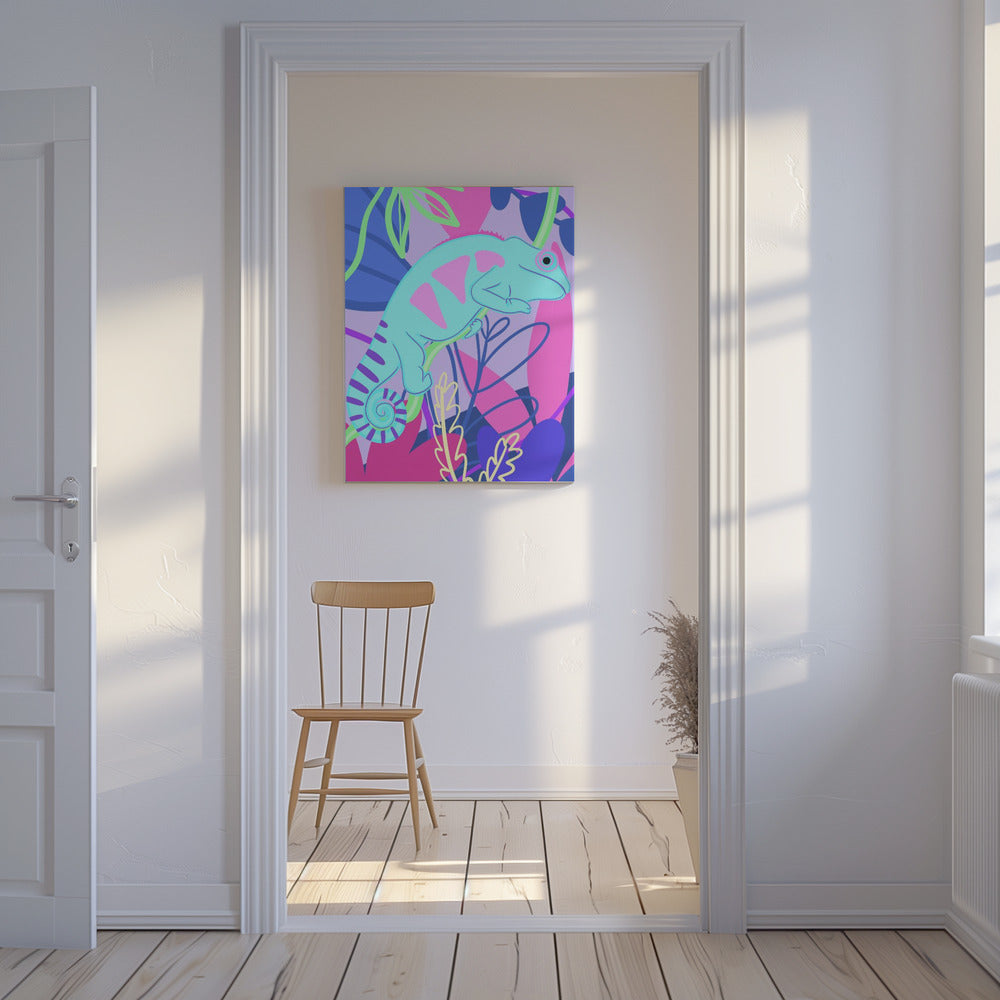 Kleurrijke Kameleon | Canvas