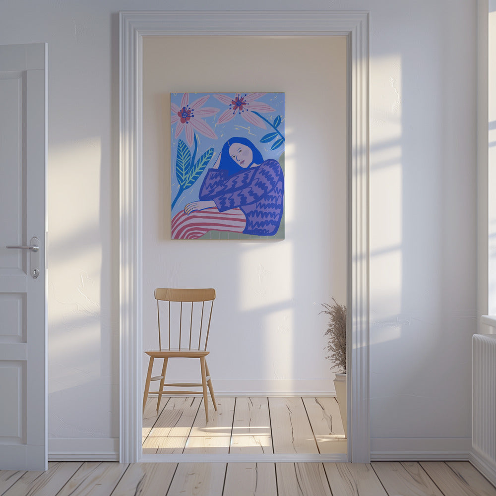 Zittende dame | Canvas