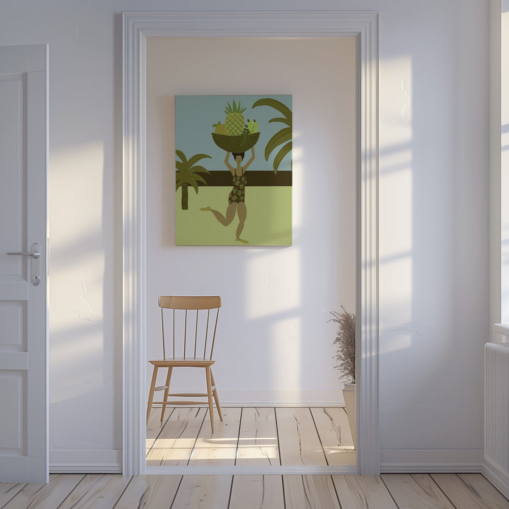 Tropisch fruit op het strand | Canvas