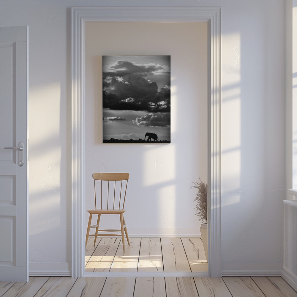 Hij loopt onder een Afrikaanse hemel | Canvas
