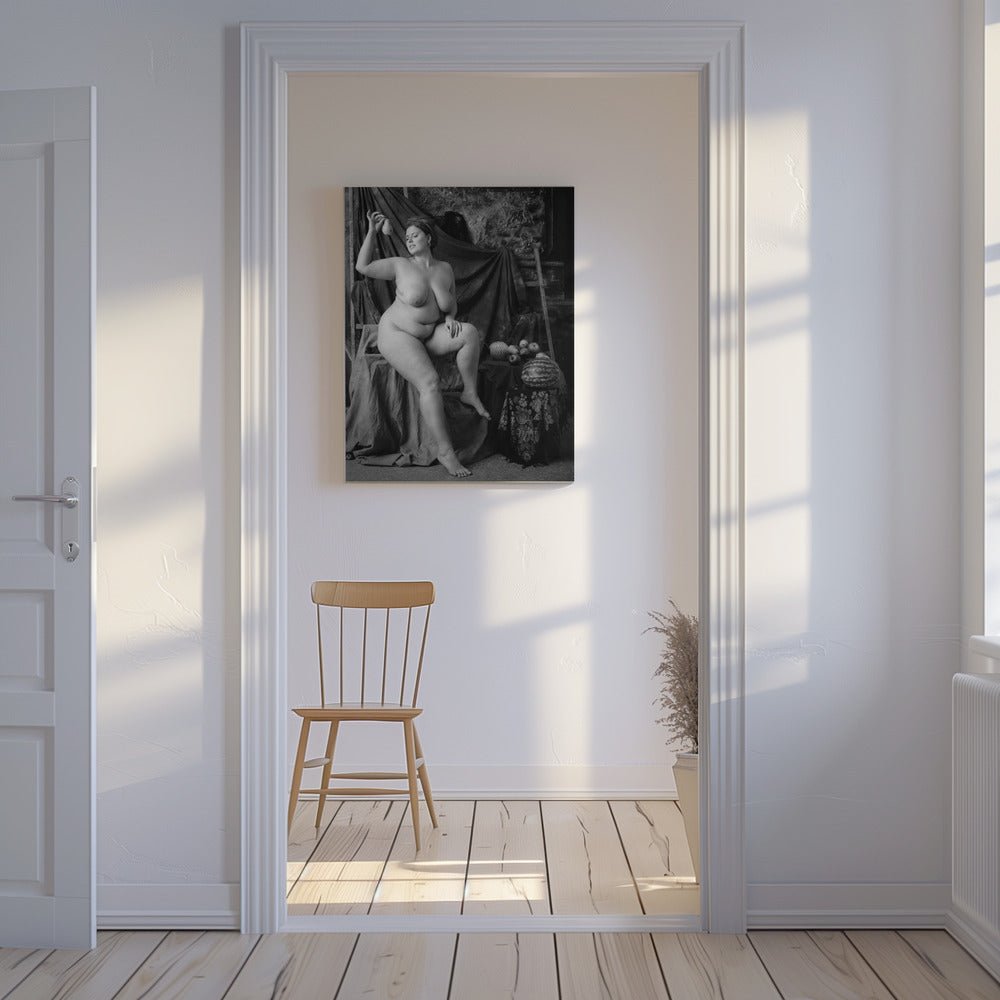 portret van een meisje met een peer | Canvas