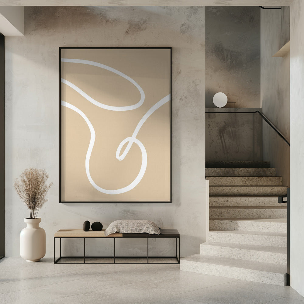 Beige Lijnen 02 | Poster