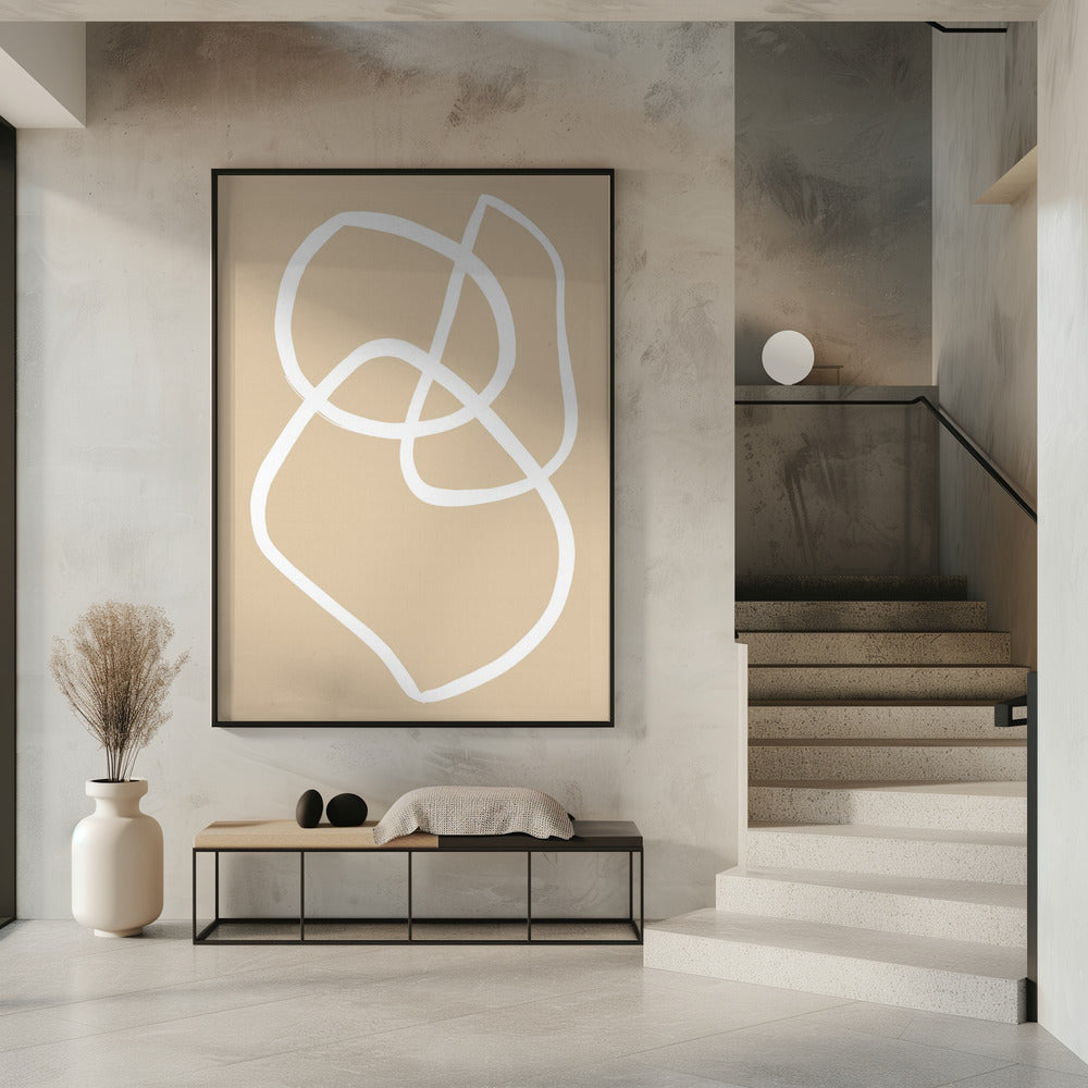 Beige Lijnen 03 | Poster