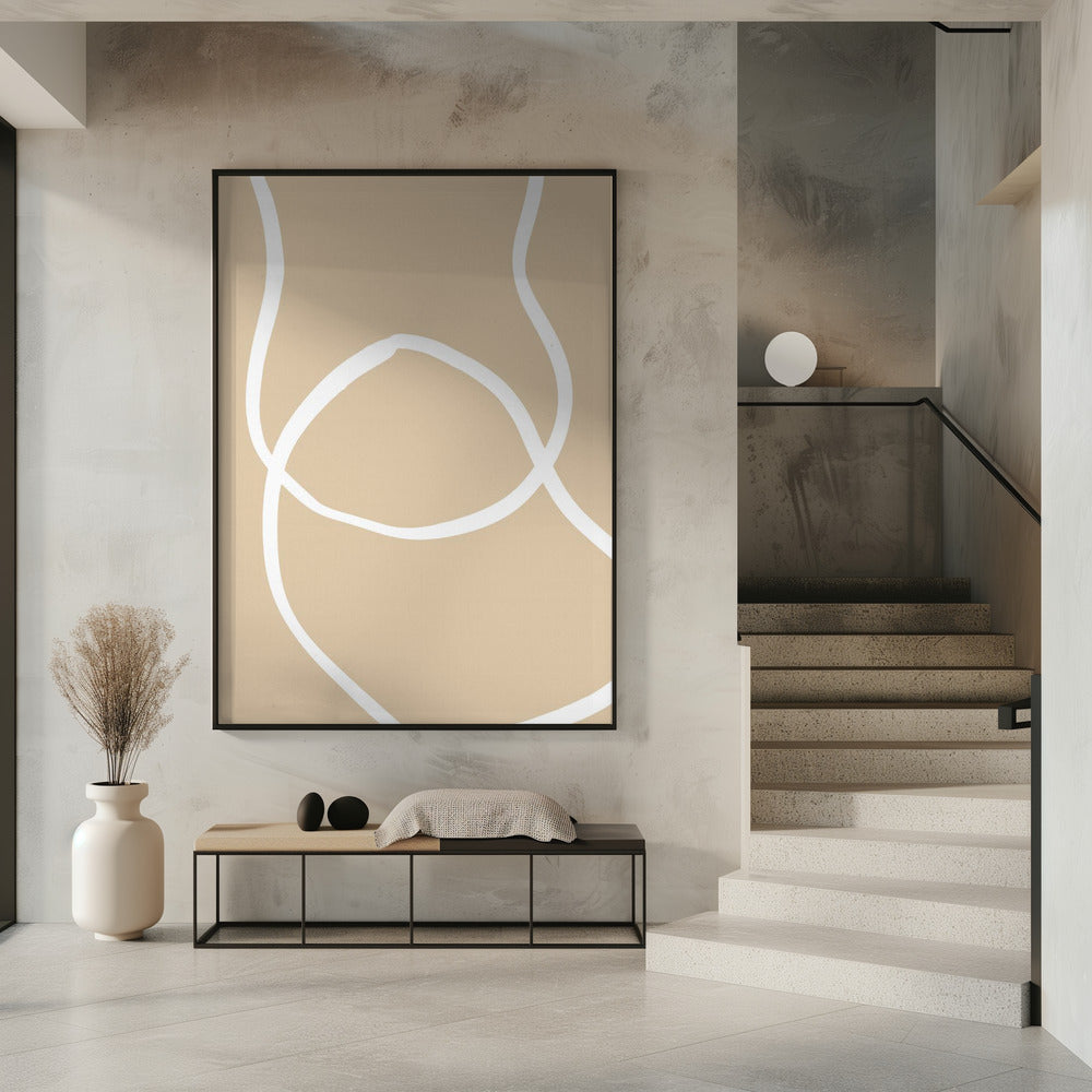 Beige Lijnen 04 | Poster