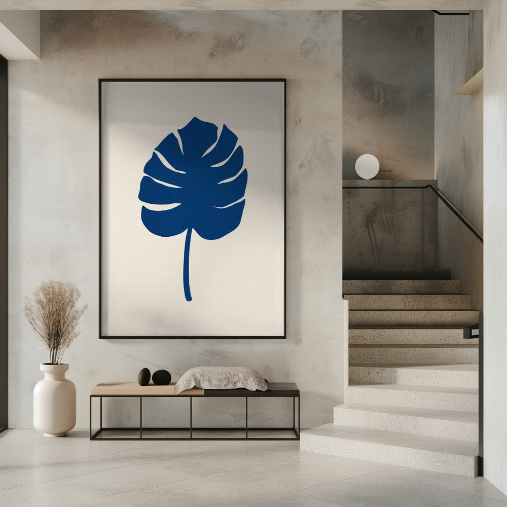 Monstera Canvas Blauw | Poster