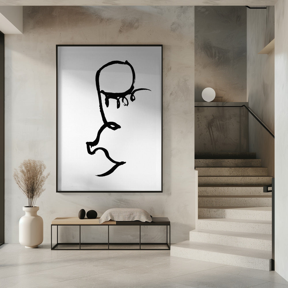 Half Face Zwart | Poster