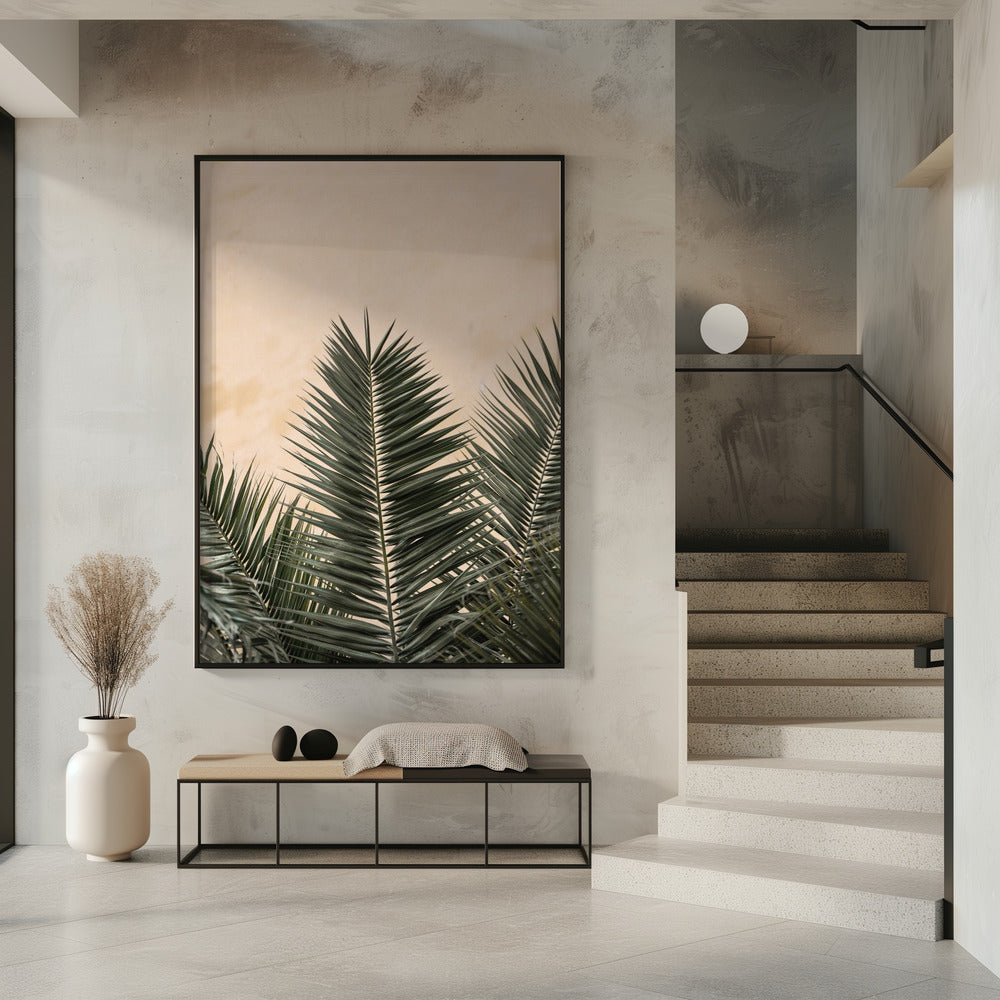 Palmbladeren en muur_1 | Poster