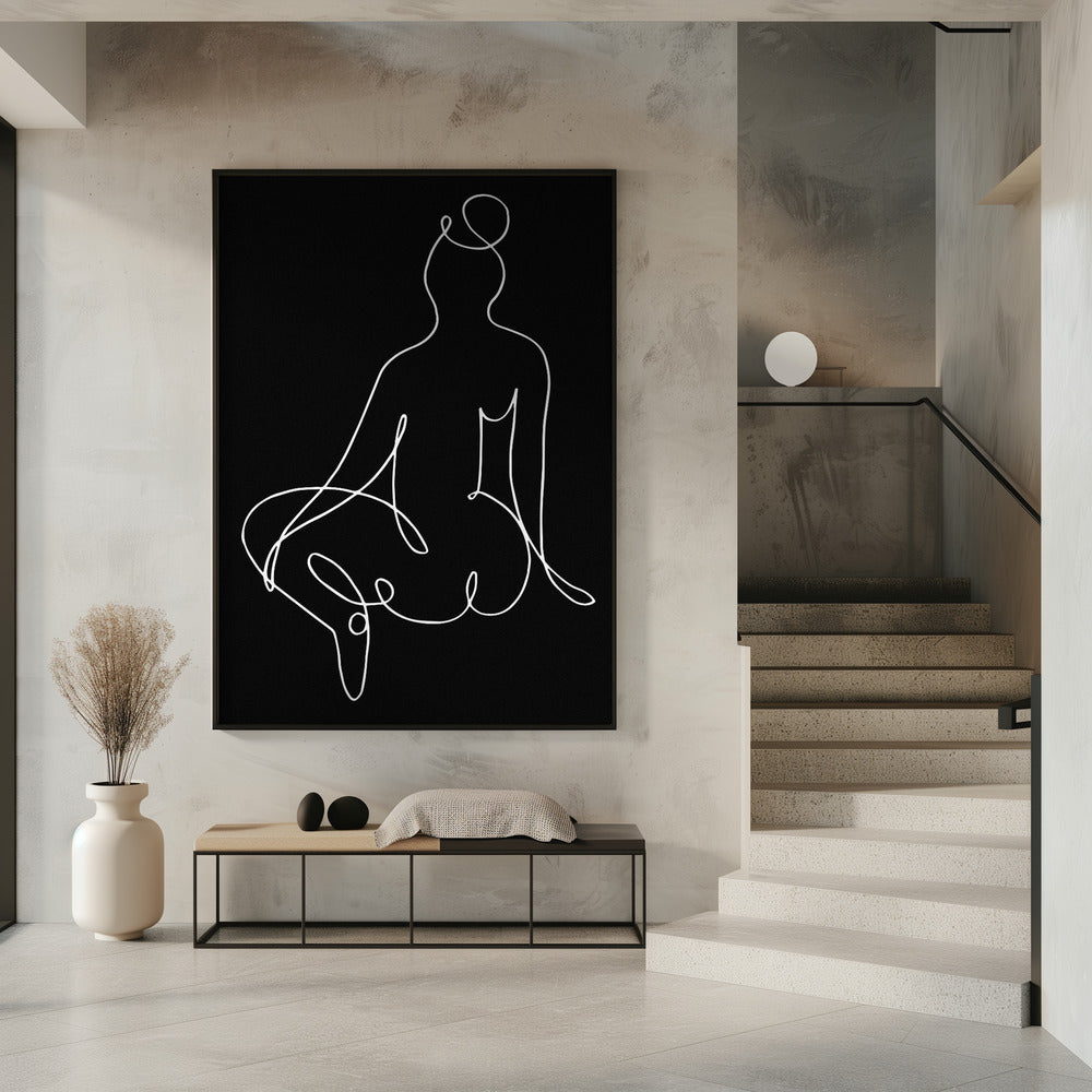 lineart_nude black pica_002_Black | Poster
