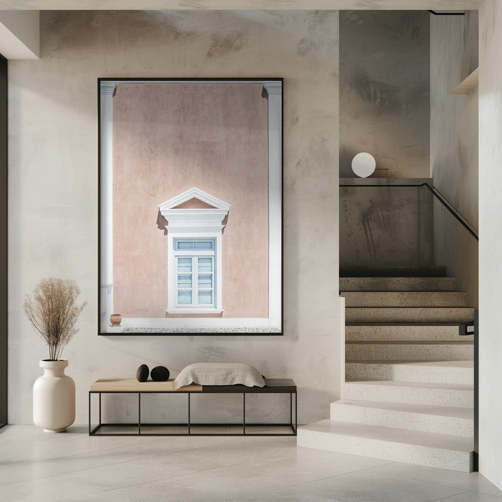 Roze muur en fronton | Poster