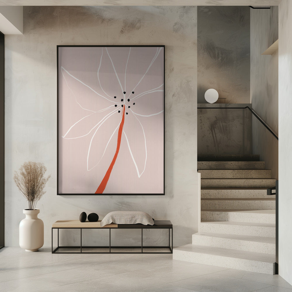 Delicate Abstract Flower with White Petals | Poster