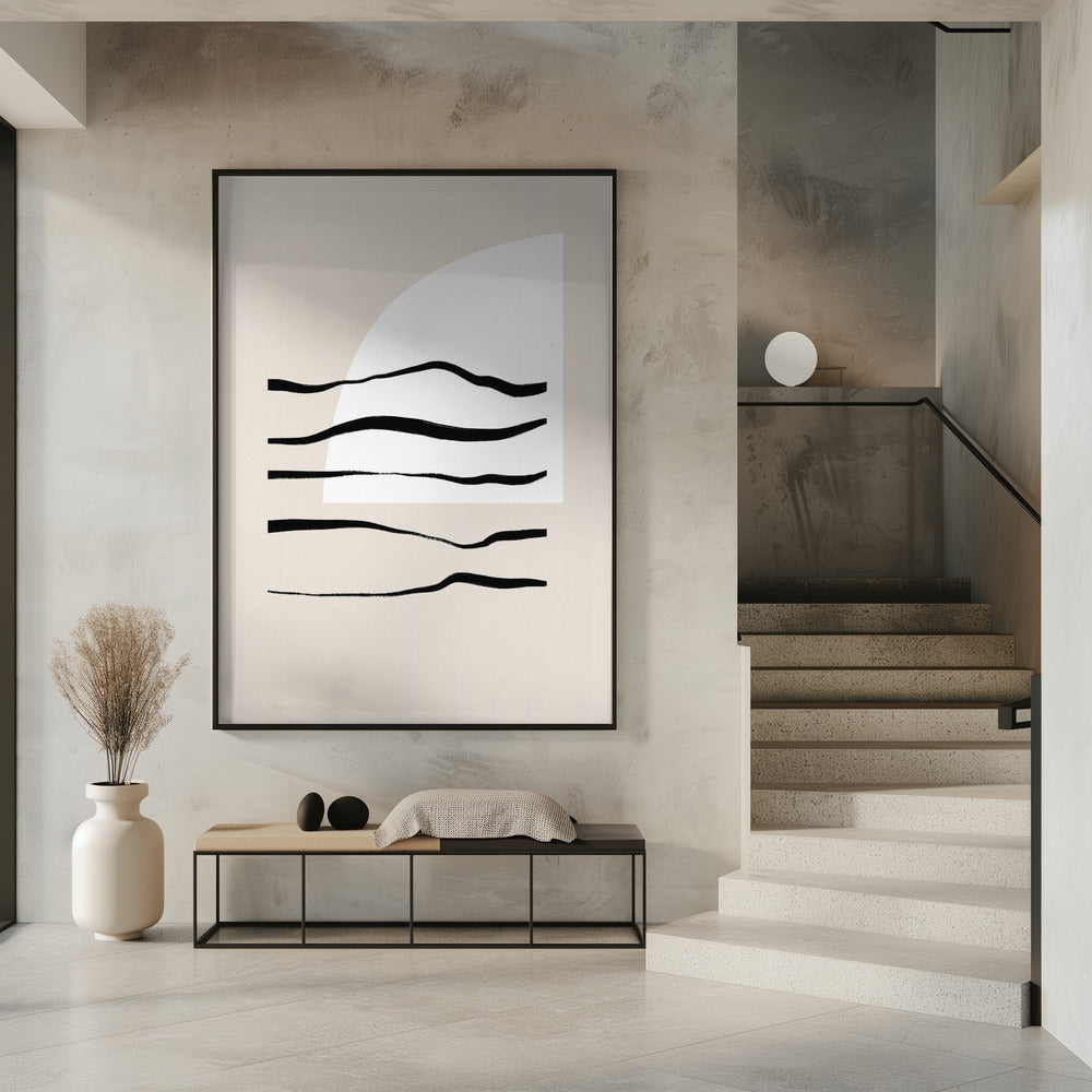 Gebogen lijnen en licht | Poster