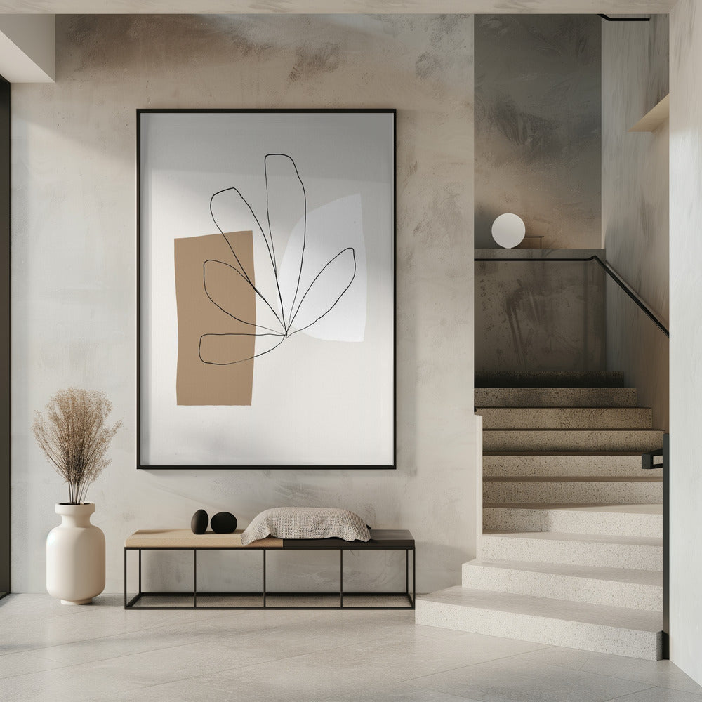 Abstracte bladlijnen | Poster