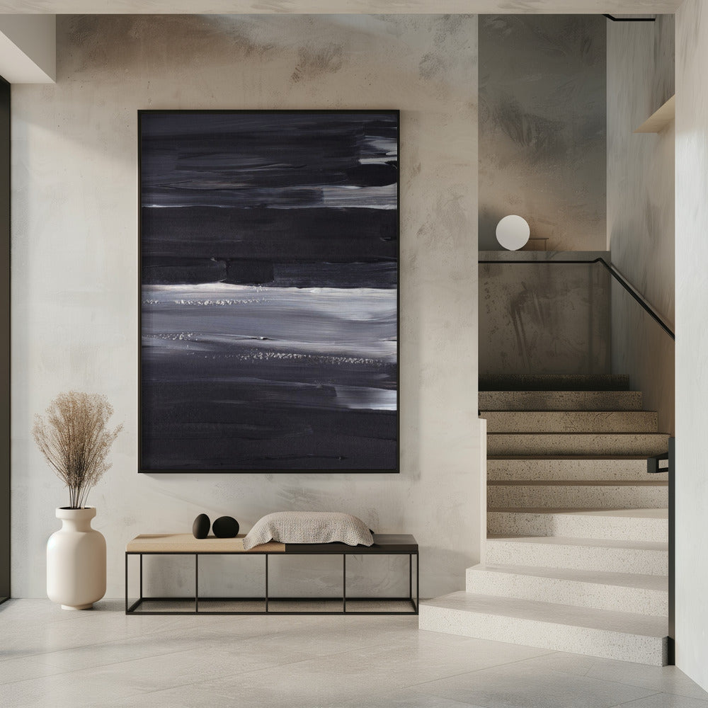 Expressieve monochrome penseelstreken | Poster