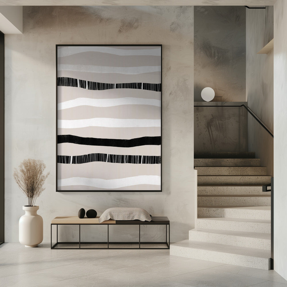 Monochrome golven | Poster