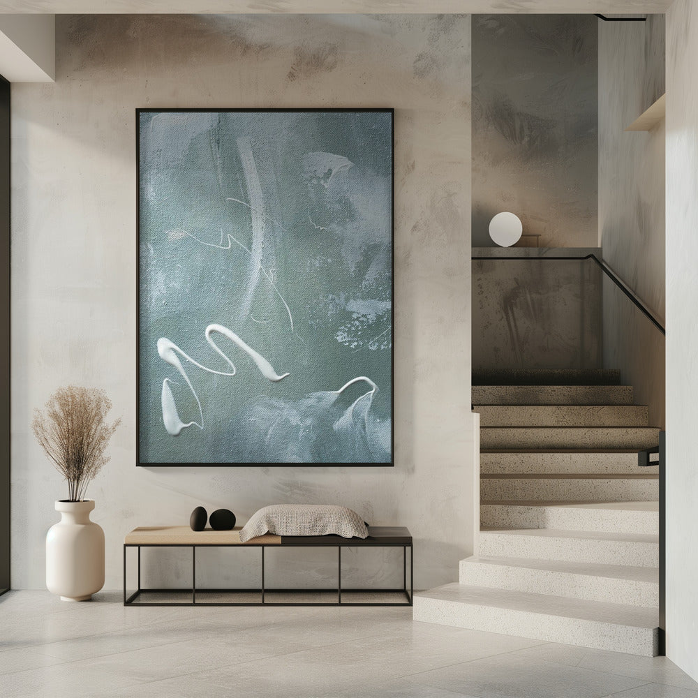 Groen en wit acryl | Poster