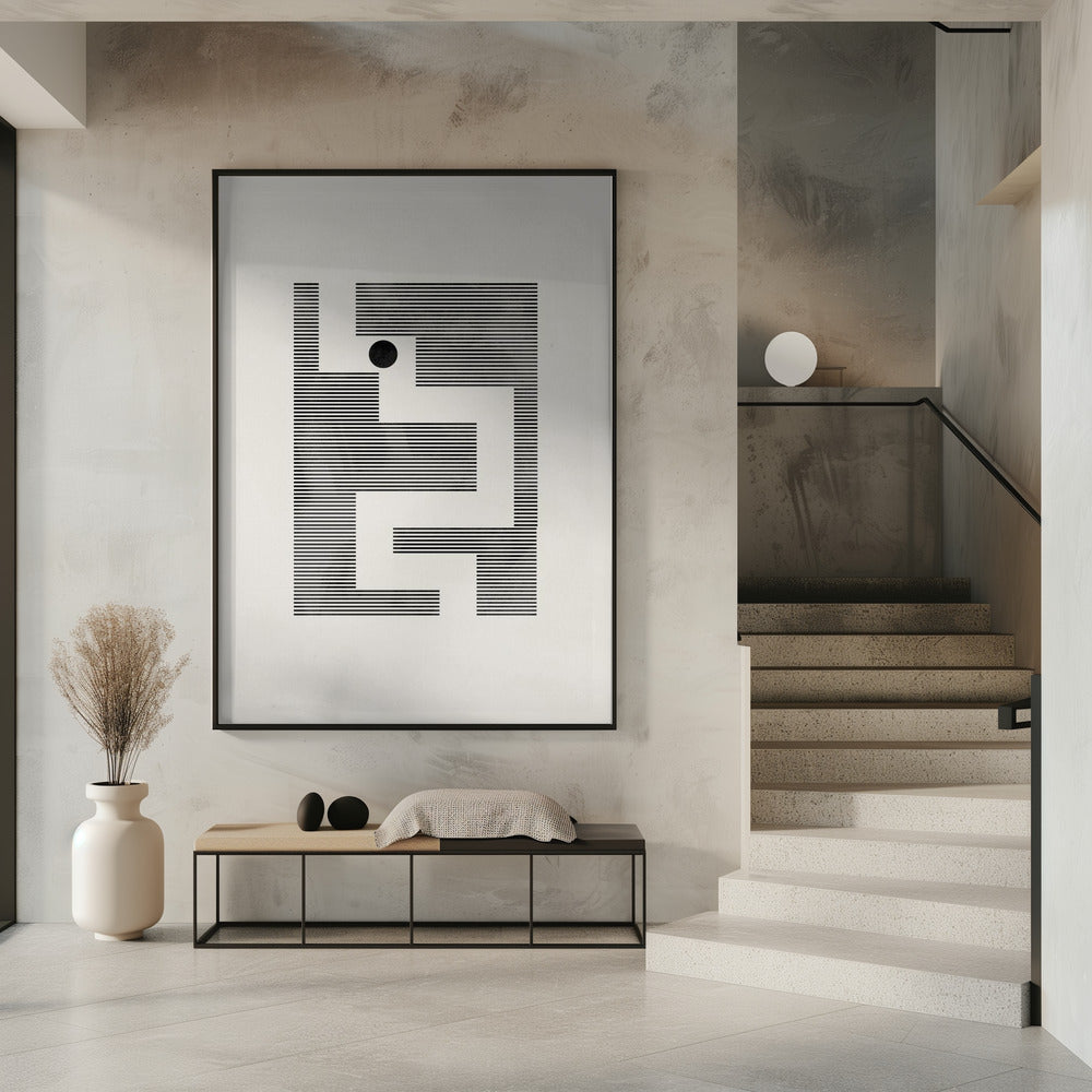 Minimalistisch doolhof | Poster