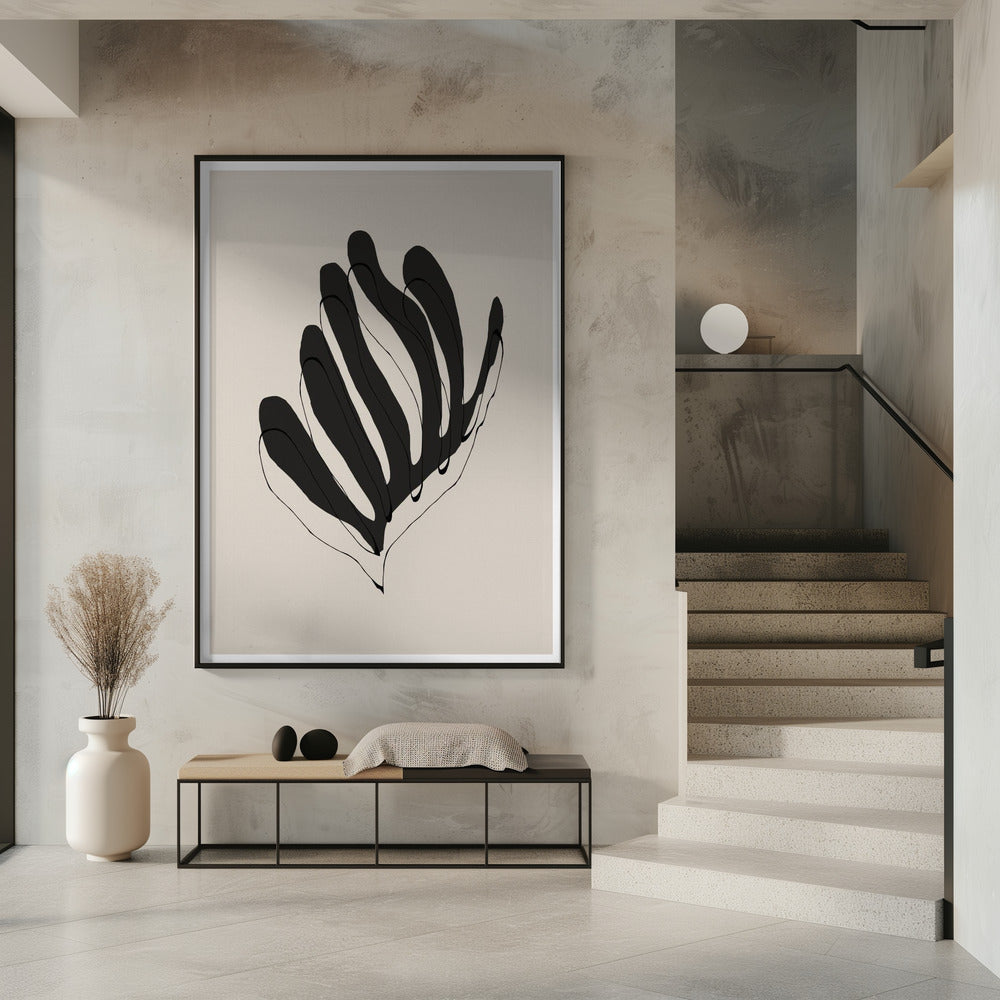 Abstracte bladlijnen | Poster