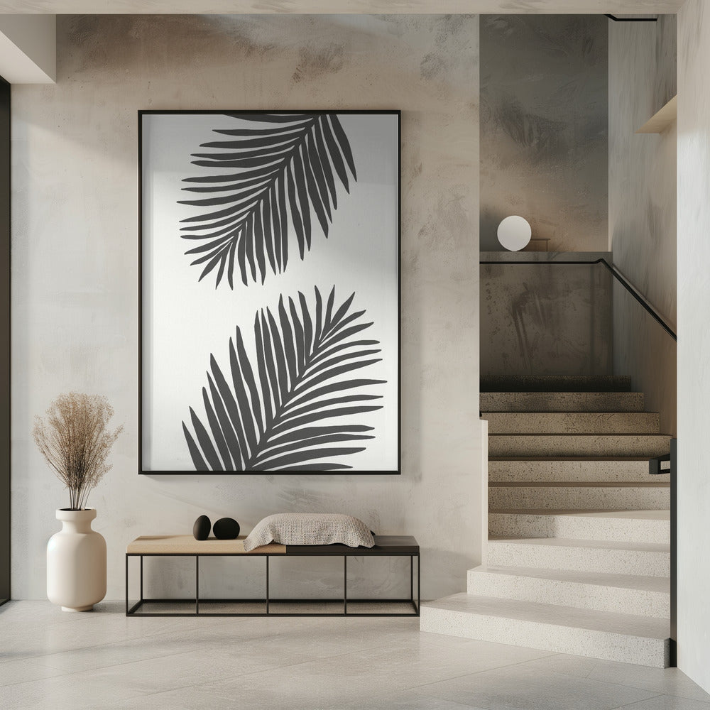PALMBLAD 12 GRAFIETGRIJS | Poster