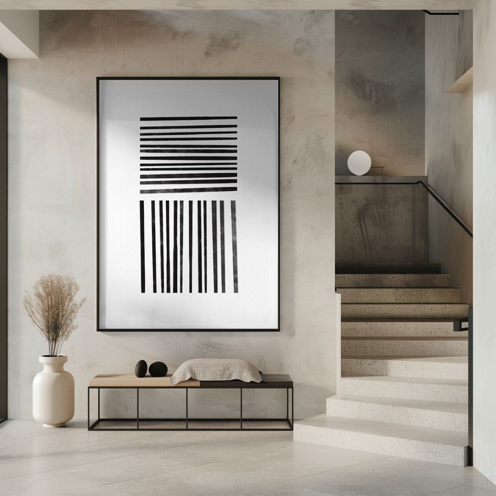 Parallelle zwarte lijnen | Poster
