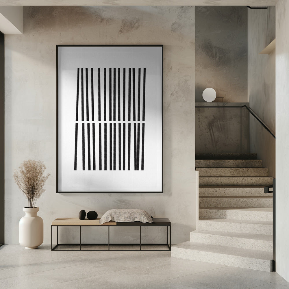 Parallelle zwarte lijnen | Poster