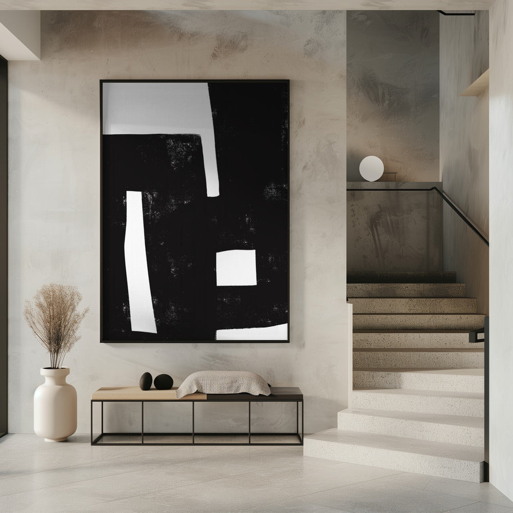 Zwart-wit doolhof | Poster