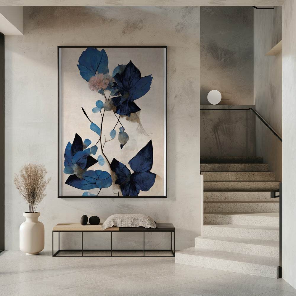 Blauwe droge bloemen | Poster