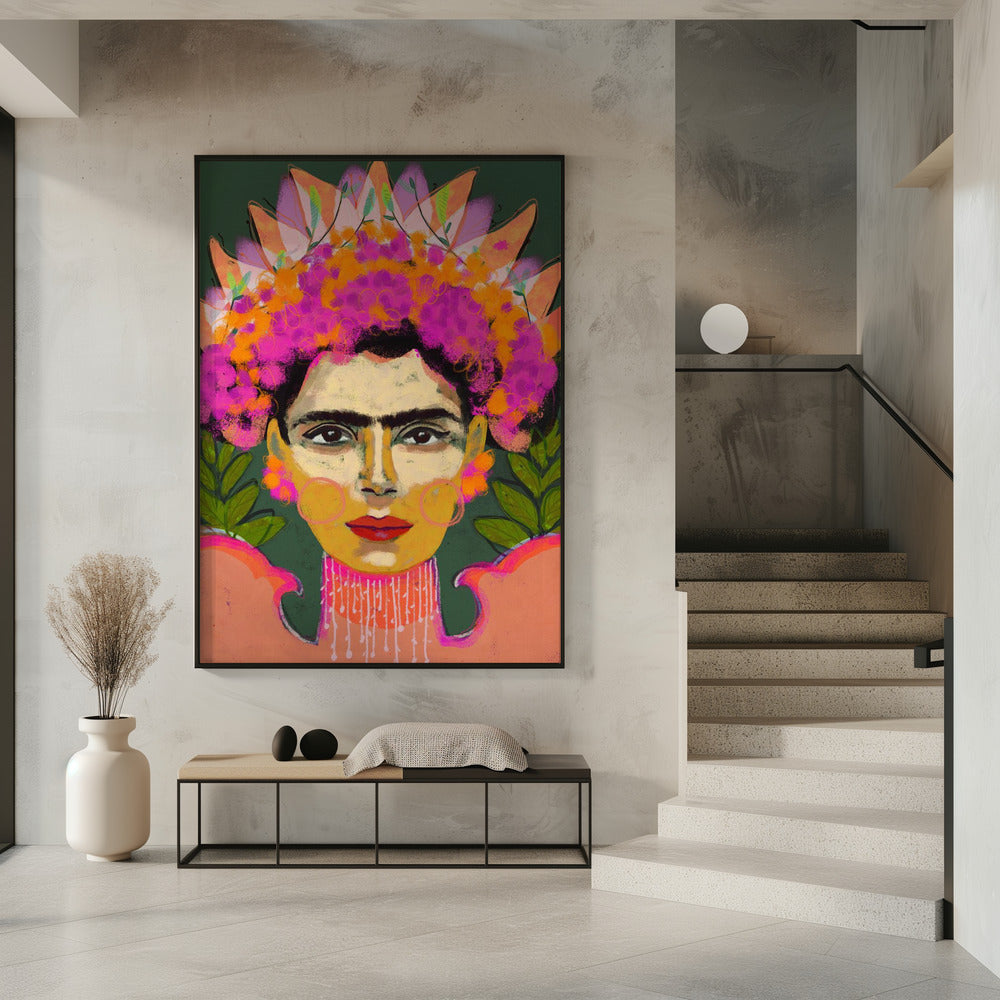 Levendige bloemenkroon | Poster