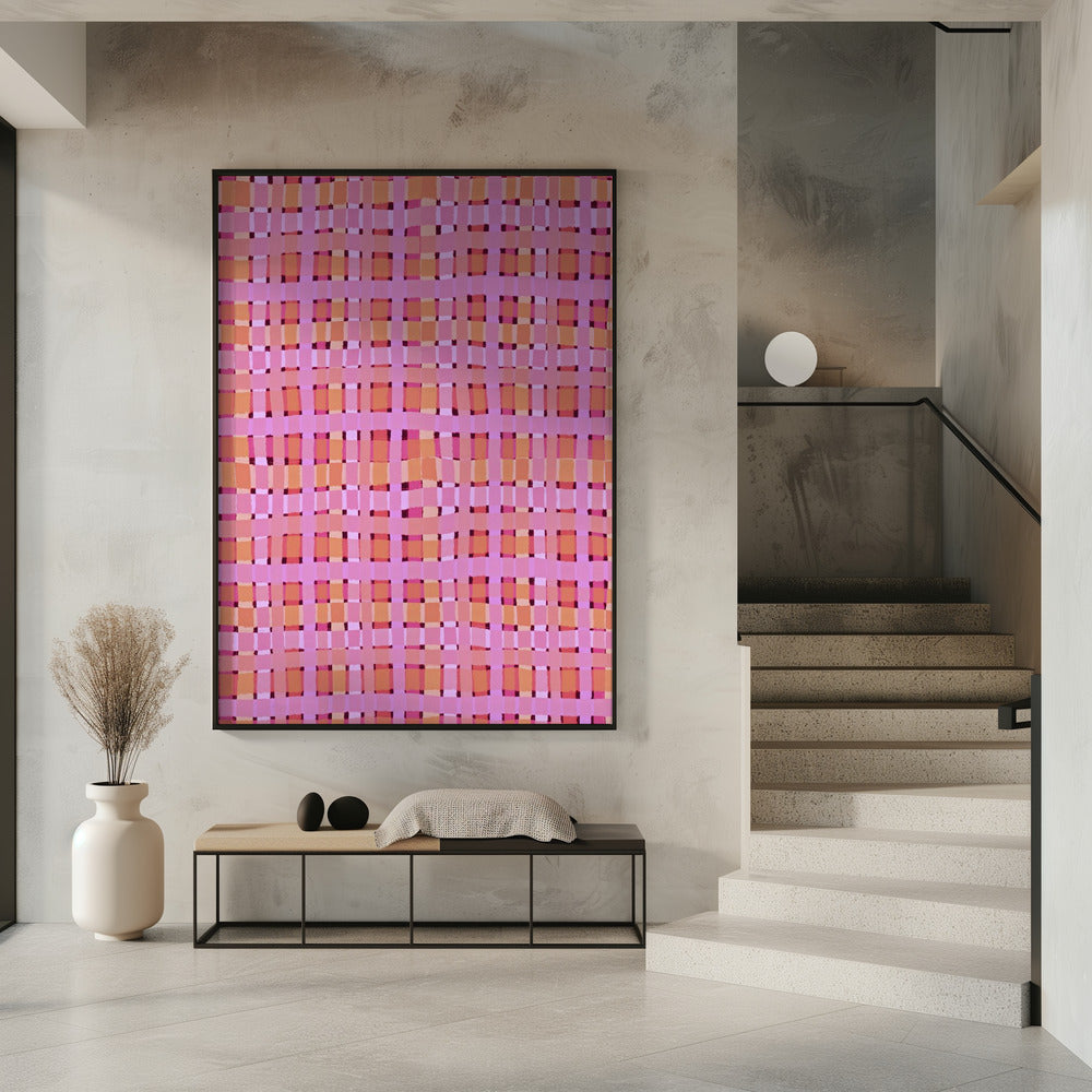 Vervormde roze lijnen | Poster