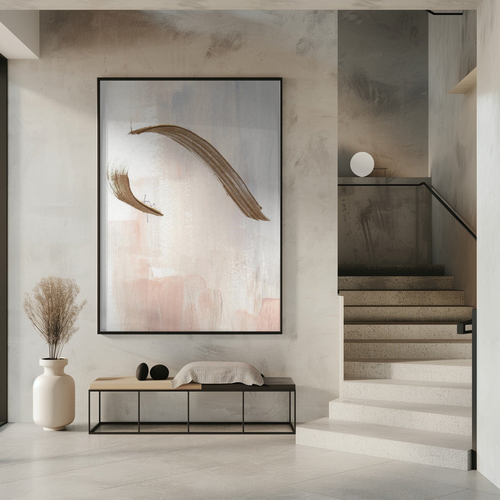 Elegante penseelstreken in aardse tinten | Poster