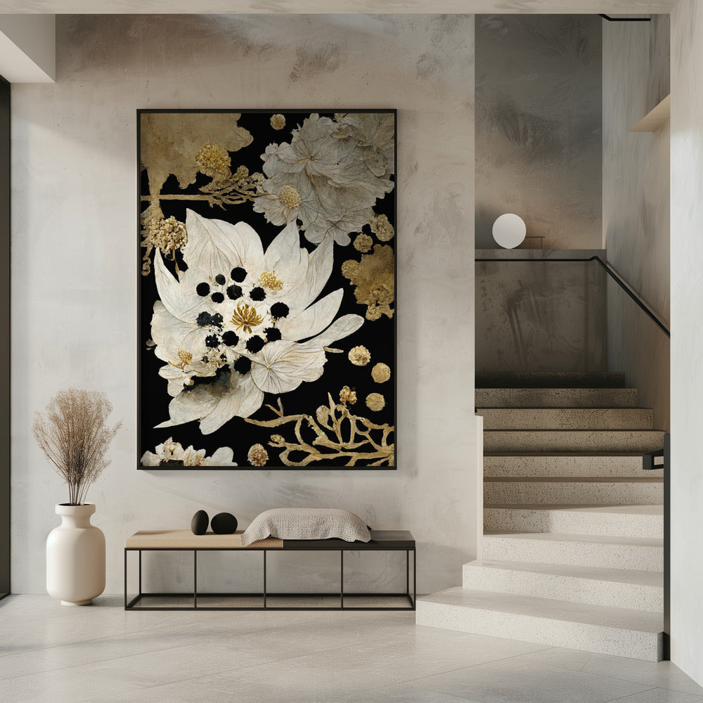 Gouden Bloemblaadjes Bloei | Poster