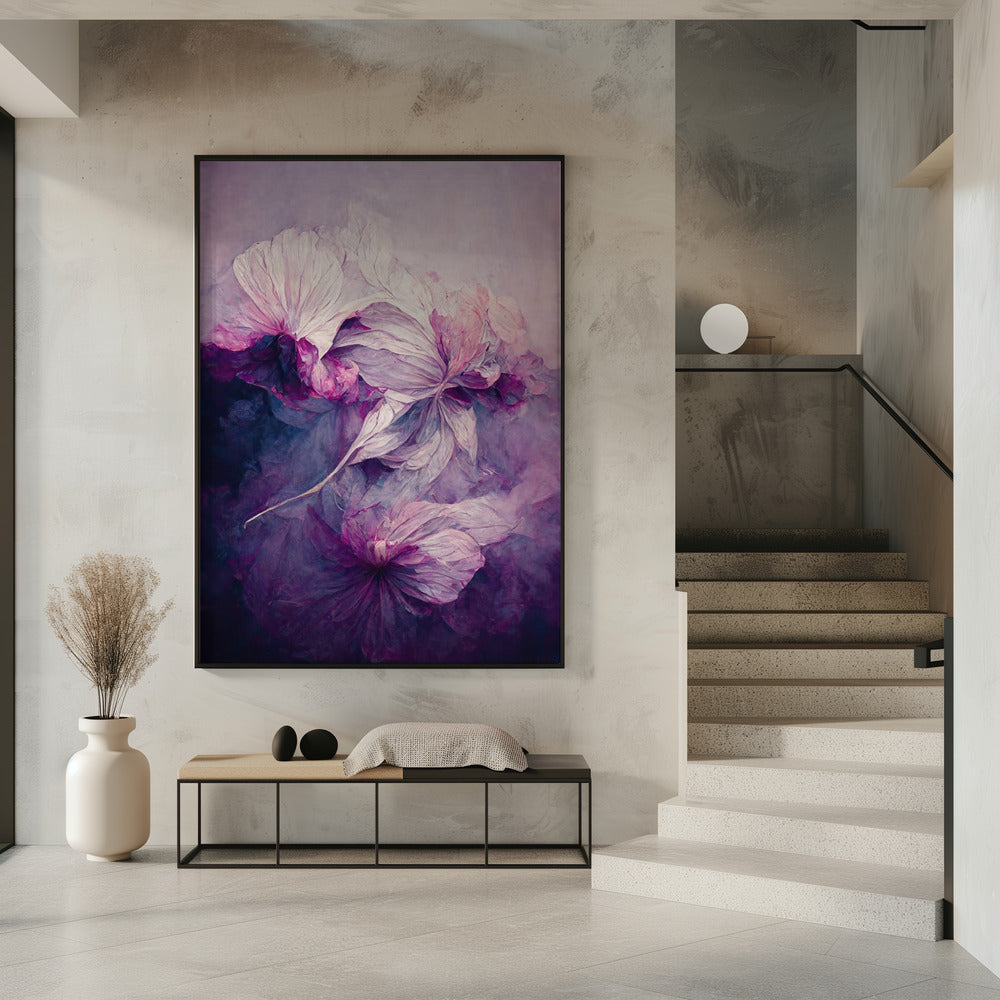 Bloemblaadjes in nevel | Poster