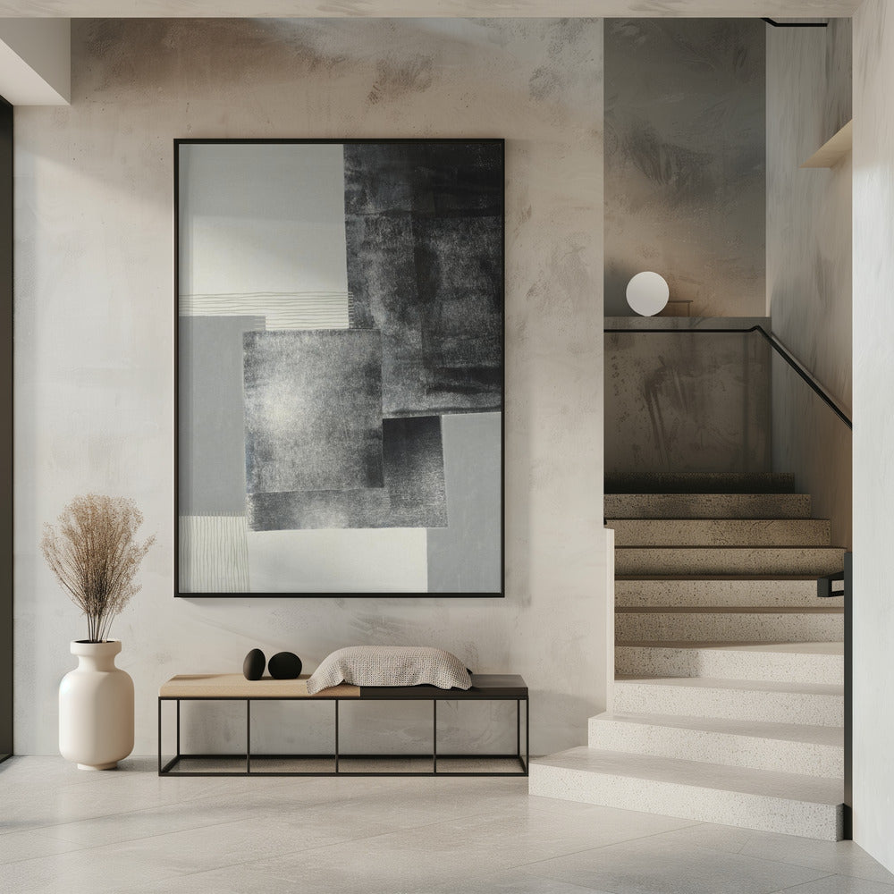 Monochrome blokken #1 | Poster