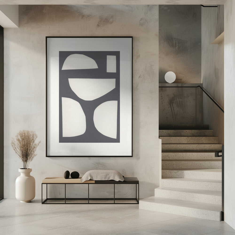 Geometrische vormen in een monochroom palet | Poster
