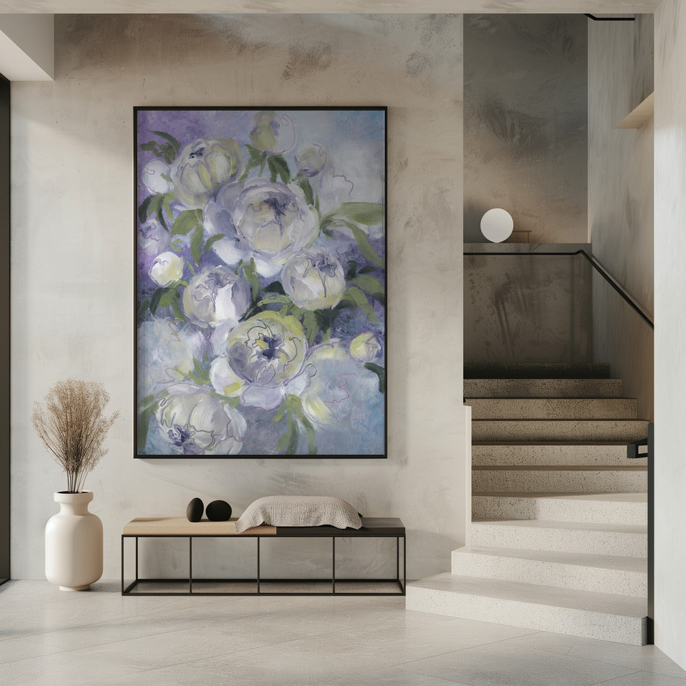 Droevige, schilderachtige bloemen in violet | Poster