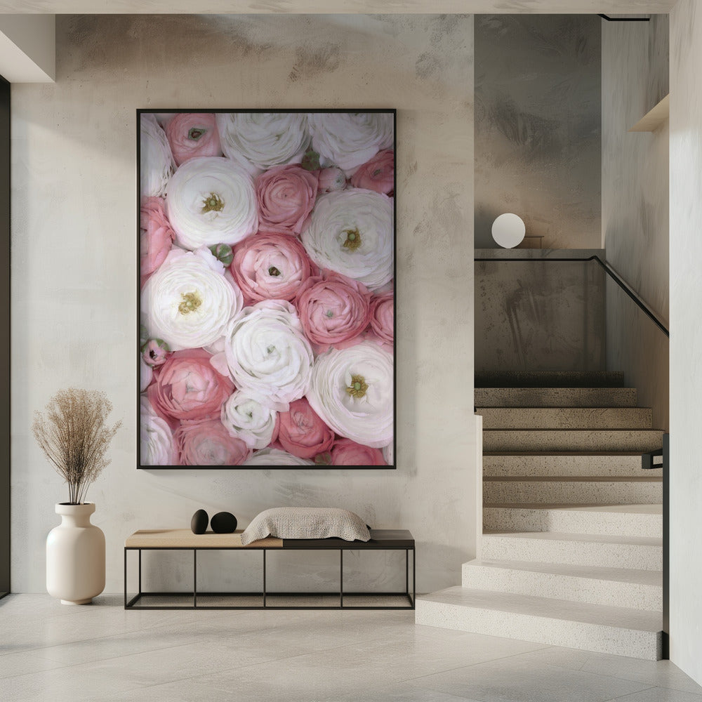 Verspreide ranonkel in gedempt roze I | Poster