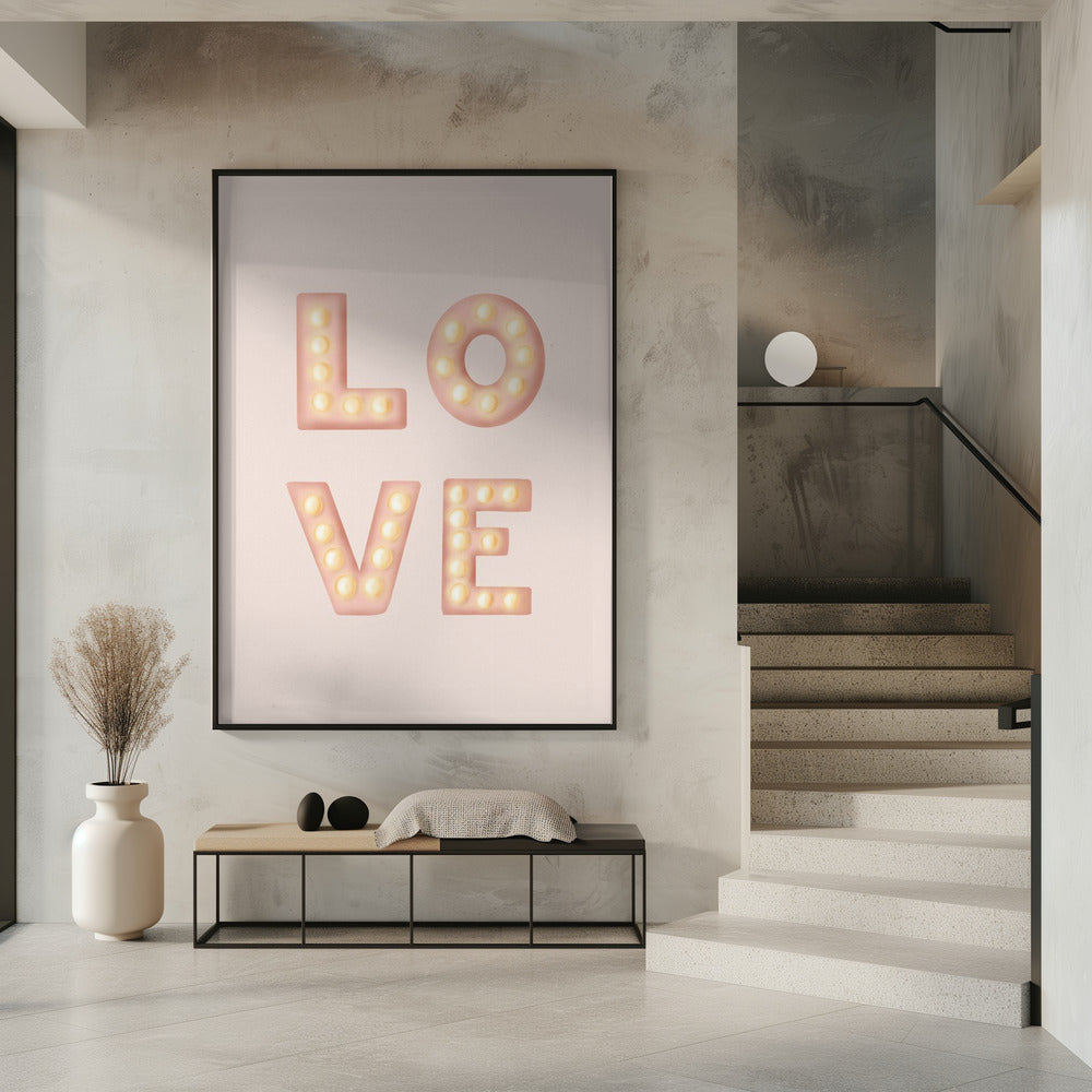 LOVE Lichtletters Roze | Poster