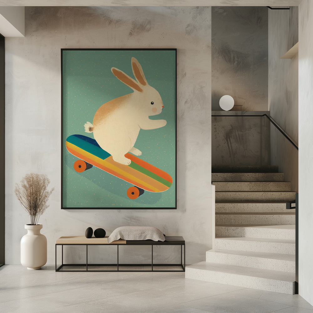 Skateboarding Bunny | Poster