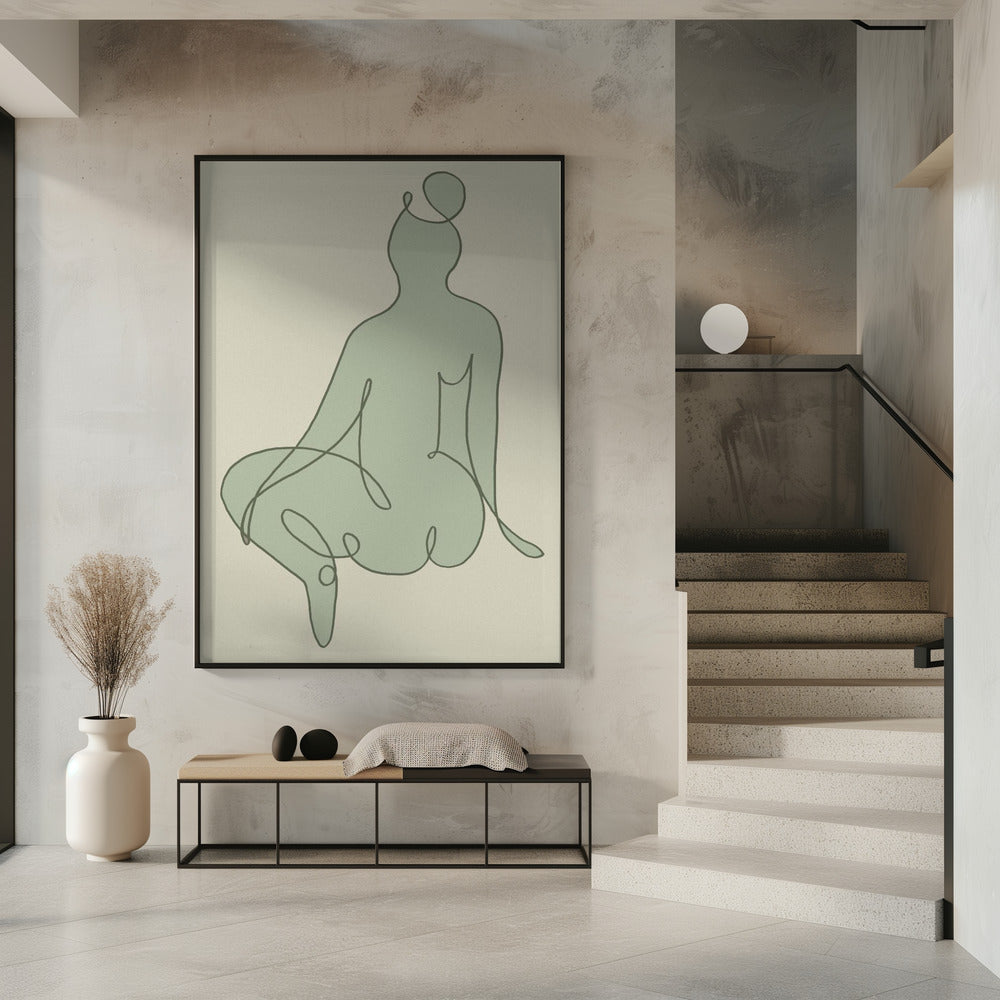 Zittend Groen | Poster