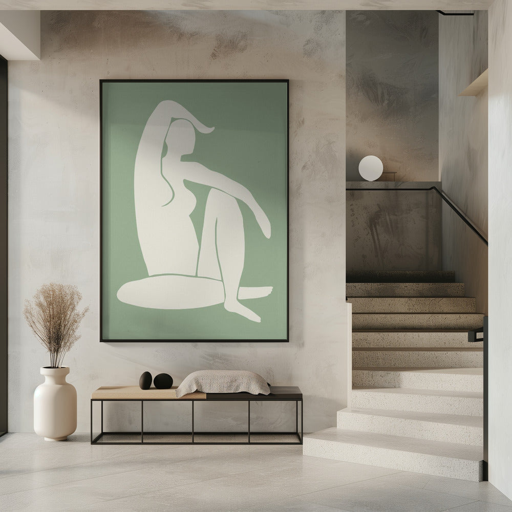 Figuur Matisse Stijl Groen | Poster