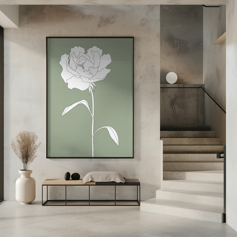 Roos in het groen | Poster