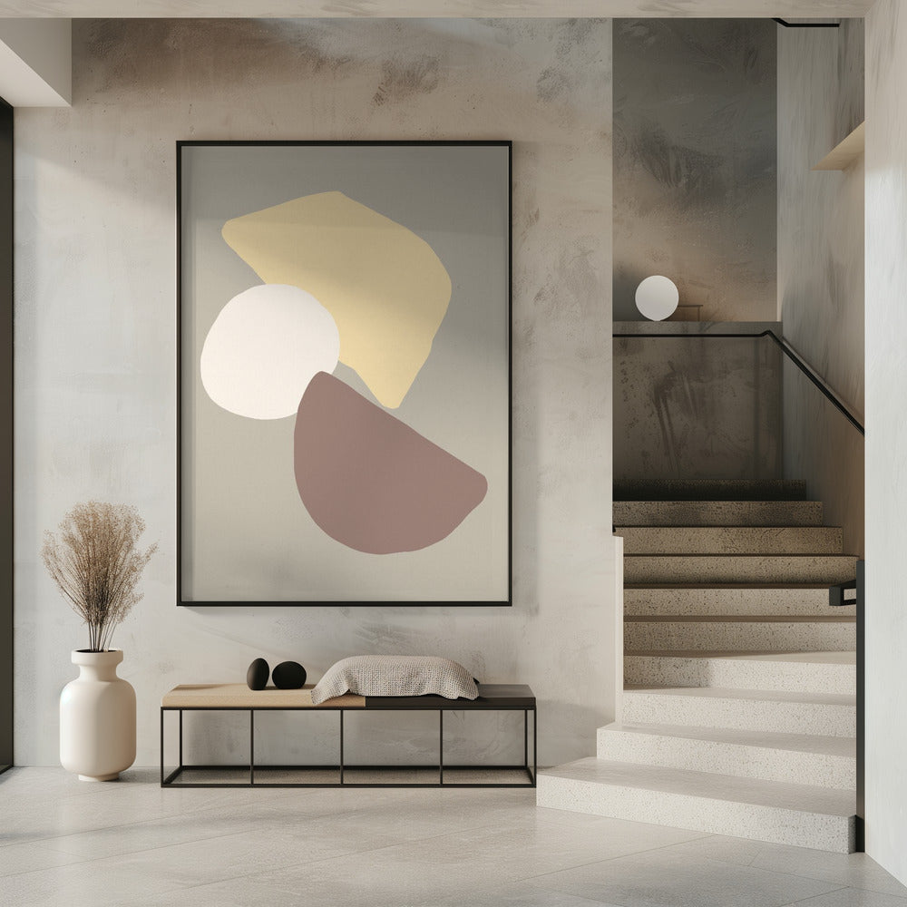 Geometrische velden geel | Poster