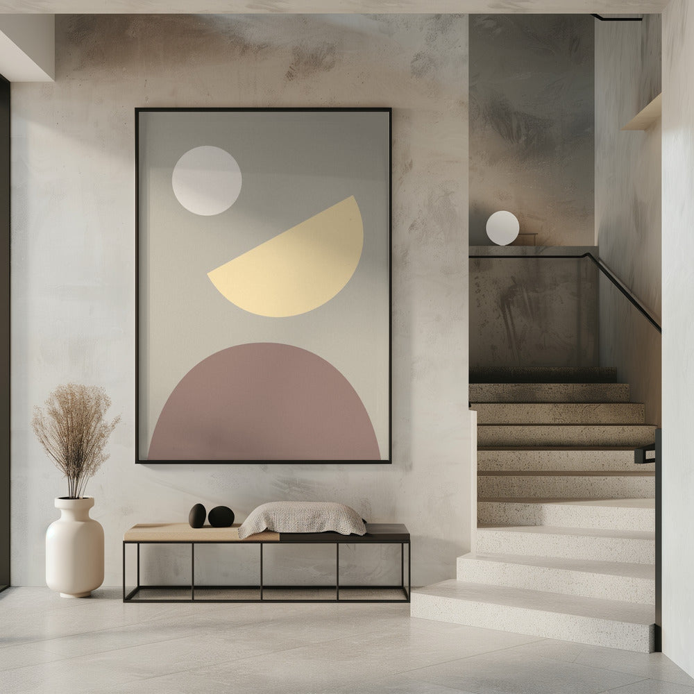 Bogen Geel en Grijs | Poster