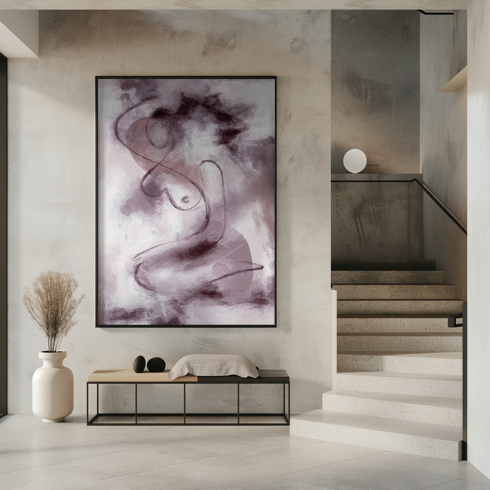 VROUW FIGURATIEF ABSTRACT SCHILDERIJ PAARS | Poster