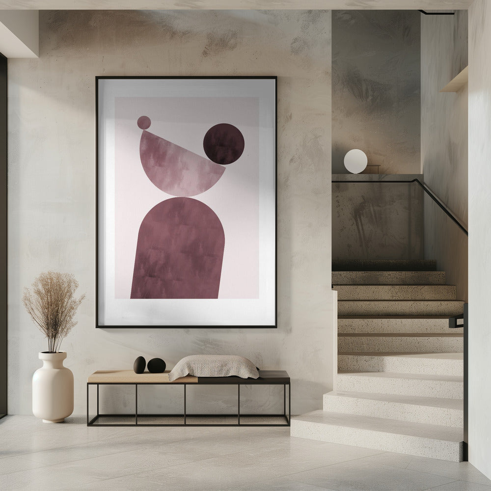 Geometrische vormen paars | Poster