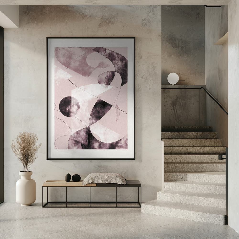 Vormen verbrijzelen rood | Poster