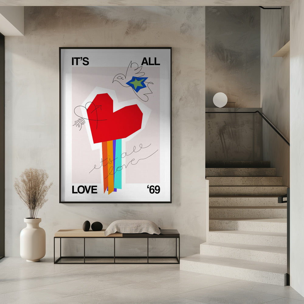 Het is allemaal liefde '69 Hart Greige | Poster