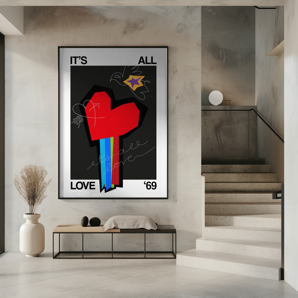 Het is allemaal liefde, hartgrijs | Poster