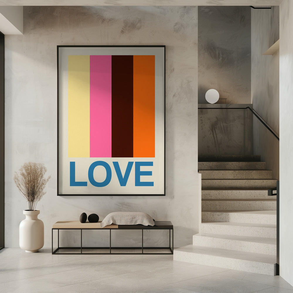 Retro Stripe LOVE Zomerfruit | Poster