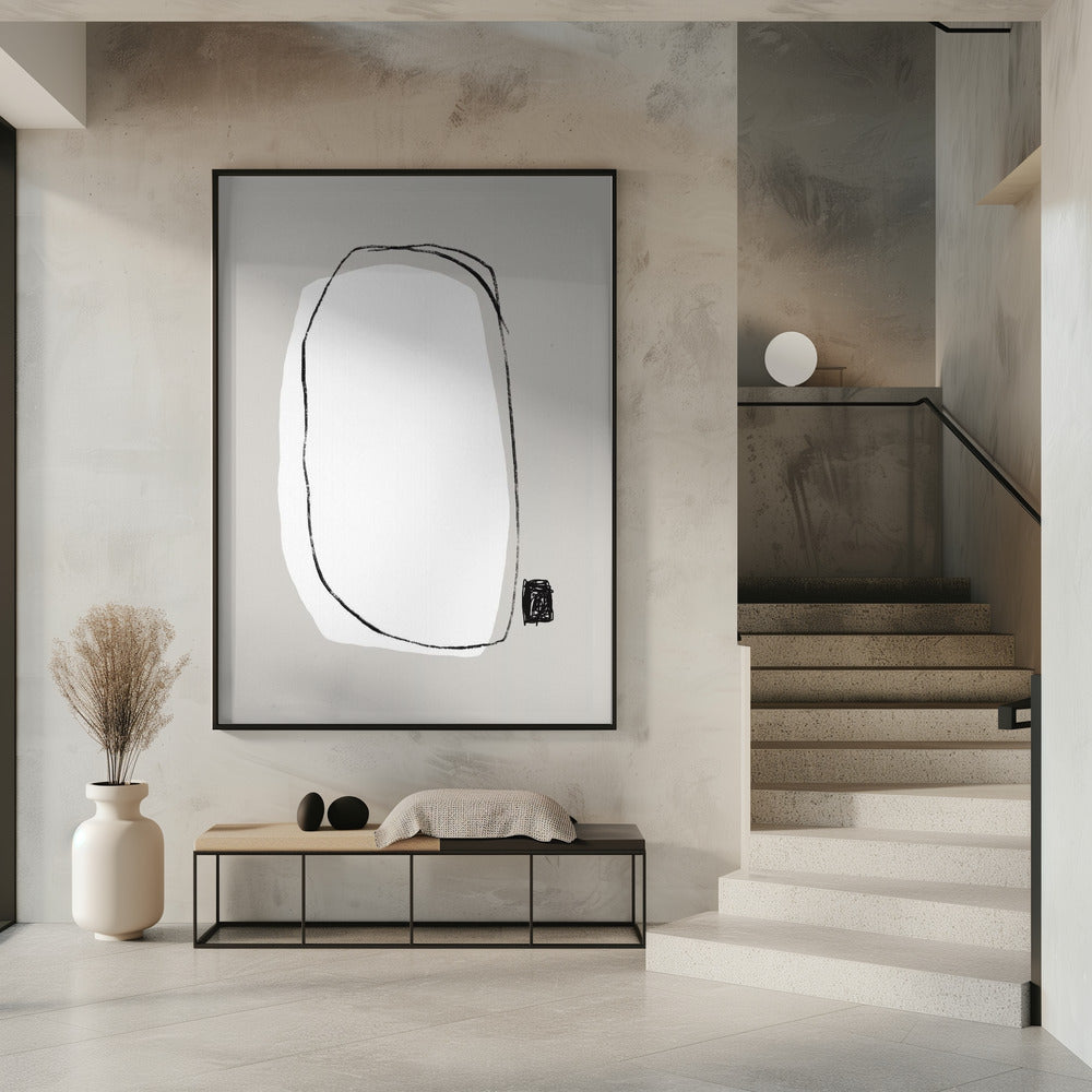 Black And White Oval Shape | Poster