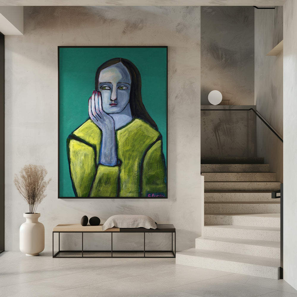 Vrouw met grote handen | Poster